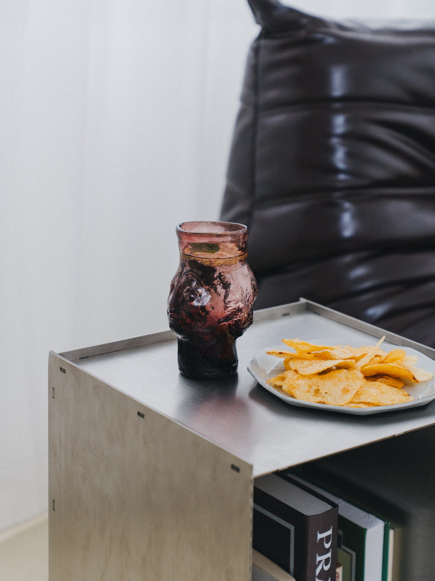 僧侶頭像手工玻璃杯|琥珀棕