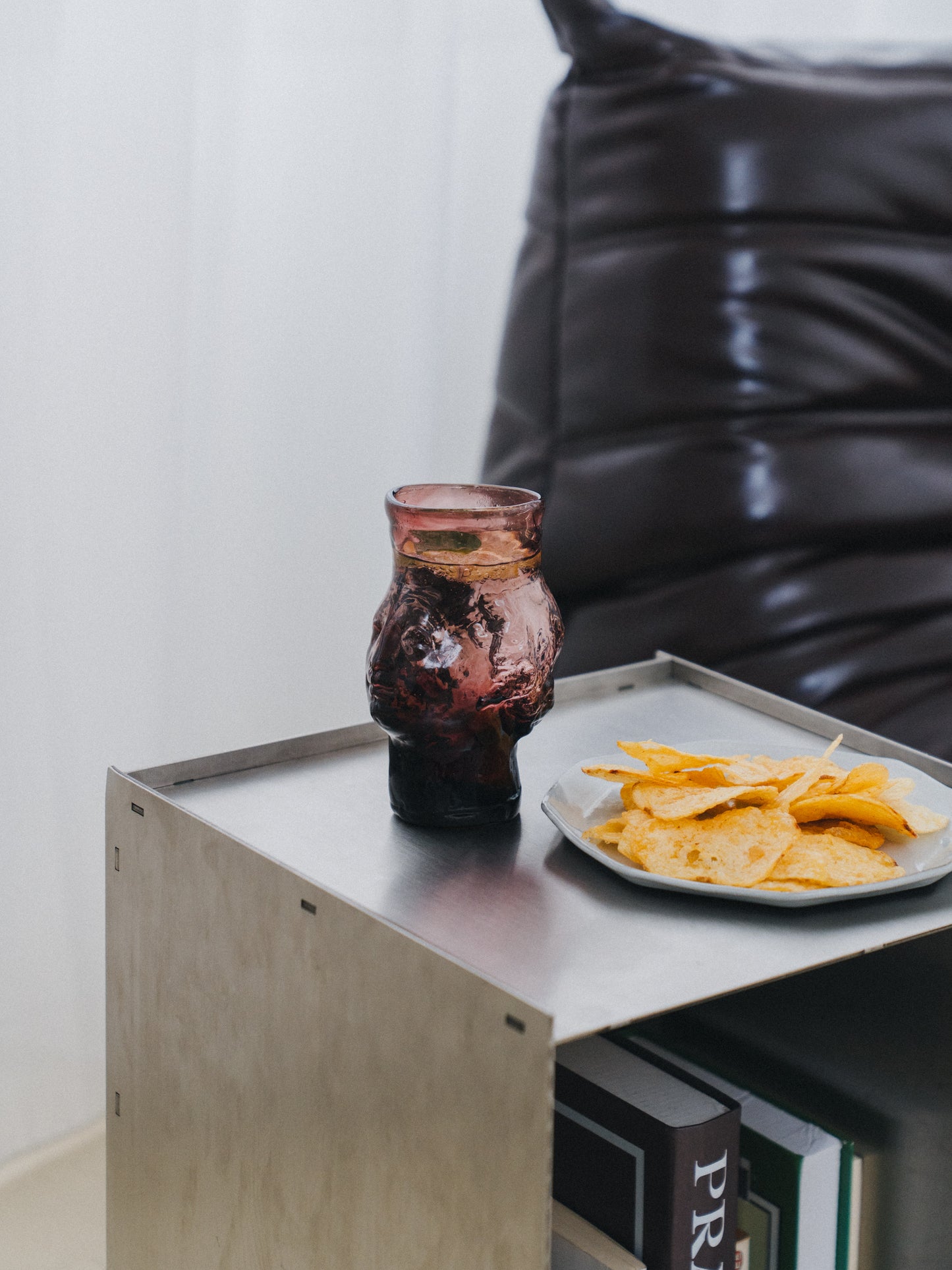 僧侶頭像手工玻璃杯｜琥珀棕